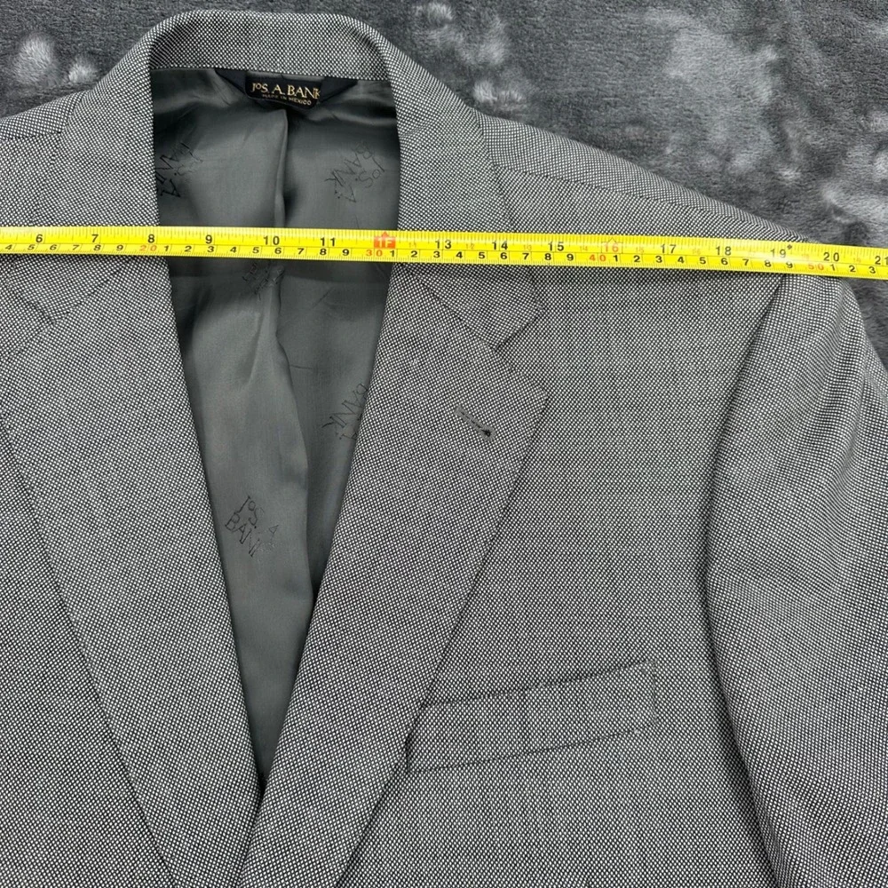 Jos A Bank Signature Gold Blazer 44R Gray WOOL 2 Button Sport Coat Gordon Mens